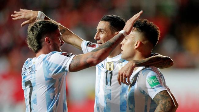 Tanpa Messi, Argentina Bekuk Chile di Kualifikasi Piala Dunia 2022